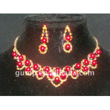 red bridal wedding jewelry sets (GWJS0433)